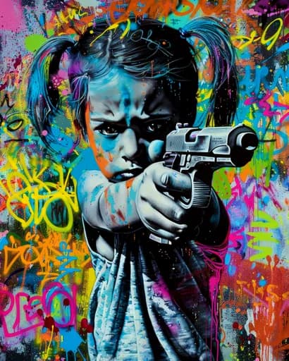 Tabancalı Graffiti Kızı