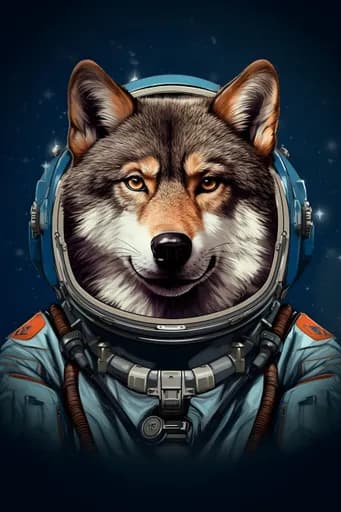 Astronot Kıyafetli Kurt