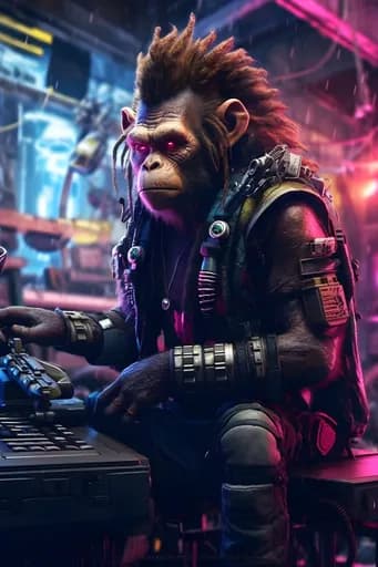 Cyberpunk Kulaklıklı Maymun