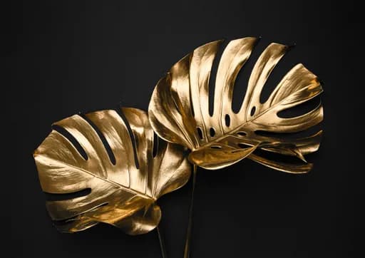 Altın Monstera Yaprakları