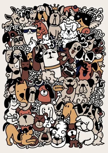 Doodle Köpek Deseni