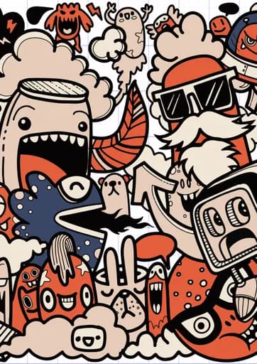 Doodle Canavar Deseni