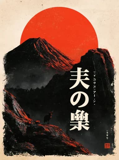 Kırmızı Güneşli Japon Dağ