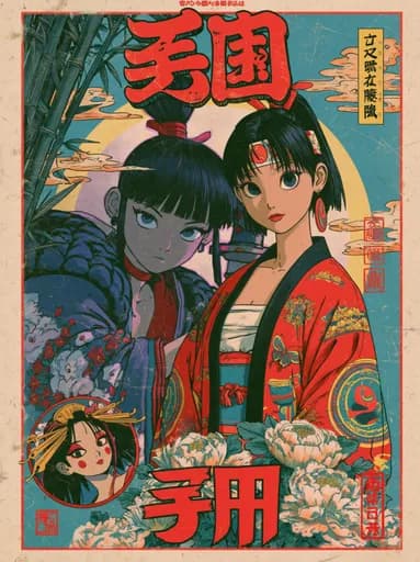 Kimono Giyen Anime Kadınlar