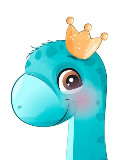 Taçlı Mavi Çizgi Film Dinozoru