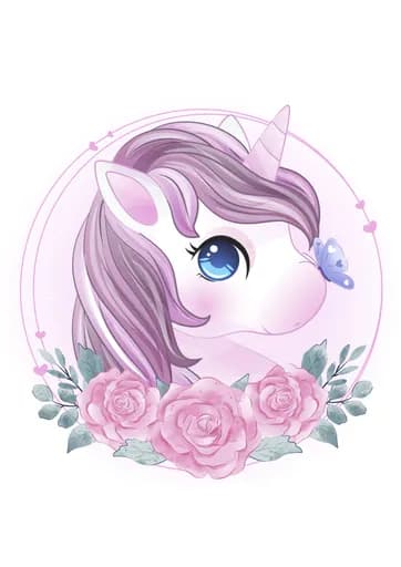 Pembe Güllü Sevimli Unicorn
