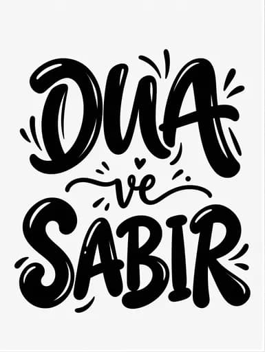 Dua Ve Sabir Yazılı Tipografi